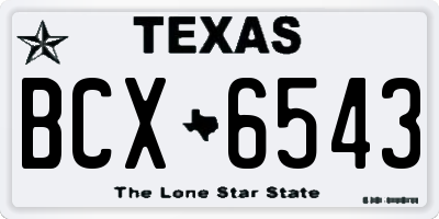 TX license plate BCX6543