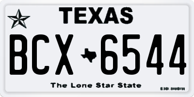 TX license plate BCX6544
