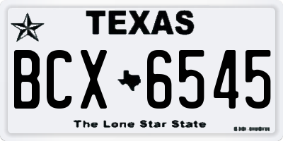 TX license plate BCX6545