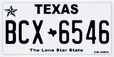 TX license plate BCX6546