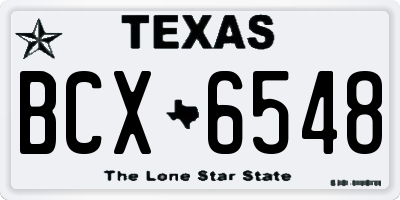 TX license plate BCX6548