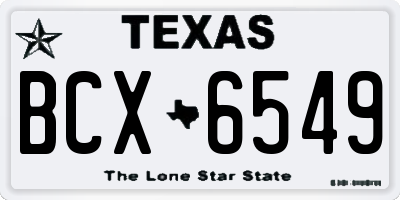 TX license plate BCX6549