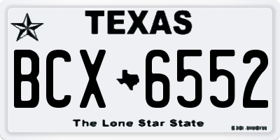 TX license plate BCX6552