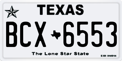 TX license plate BCX6553