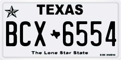 TX license plate BCX6554