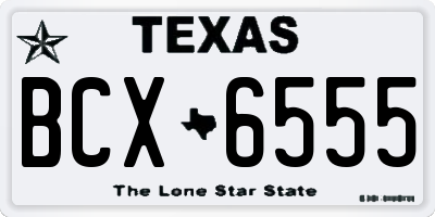 TX license plate BCX6555