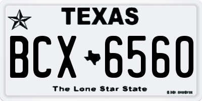 TX license plate BCX6560