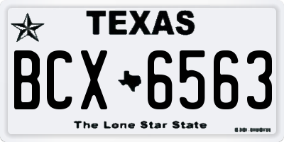 TX license plate BCX6563