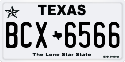 TX license plate BCX6566