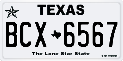 TX license plate BCX6567