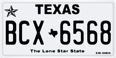 TX license plate BCX6568