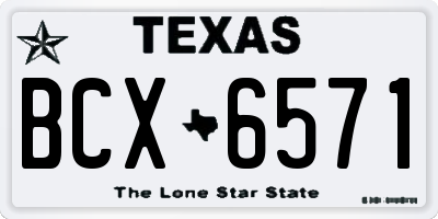TX license plate BCX6571