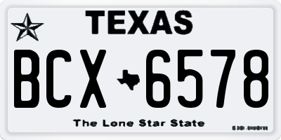 TX license plate BCX6578