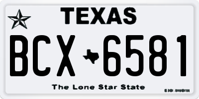 TX license plate BCX6581