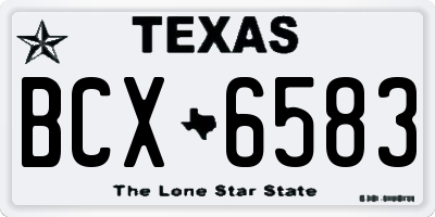 TX license plate BCX6583