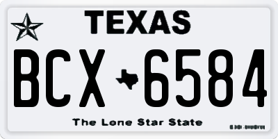 TX license plate BCX6584