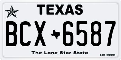 TX license plate BCX6587