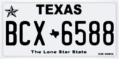 TX license plate BCX6588