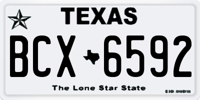 TX license plate BCX6592