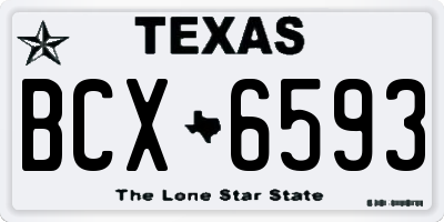 TX license plate BCX6593