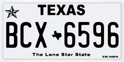 TX license plate BCX6596