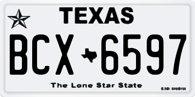 TX license plate BCX6597