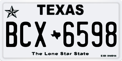 TX license plate BCX6598