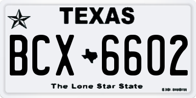 TX license plate BCX6602