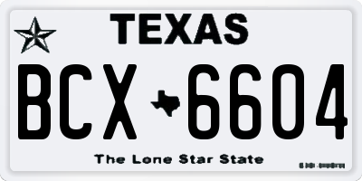 TX license plate BCX6604