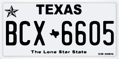 TX license plate BCX6605