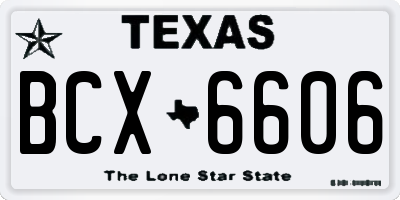 TX license plate BCX6606