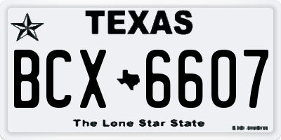 TX license plate BCX6607