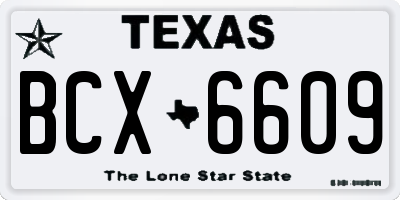 TX license plate BCX6609