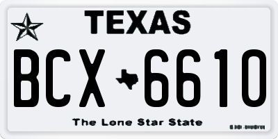 TX license plate BCX6610