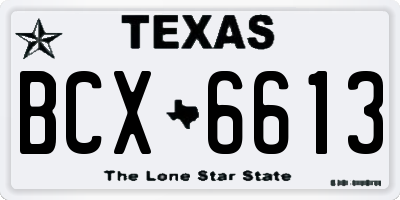 TX license plate BCX6613