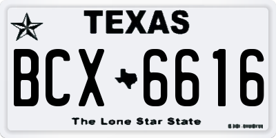 TX license plate BCX6616