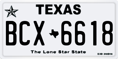 TX license plate BCX6618