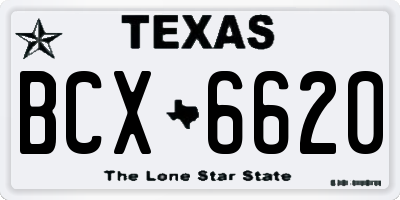 TX license plate BCX6620