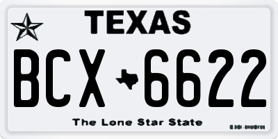 TX license plate BCX6622