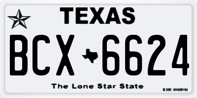 TX license plate BCX6624