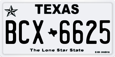 TX license plate BCX6625
