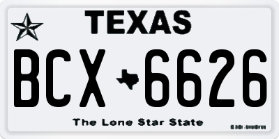 TX license plate BCX6626
