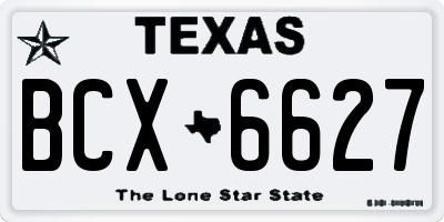 TX license plate BCX6627
