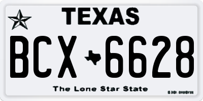 TX license plate BCX6628