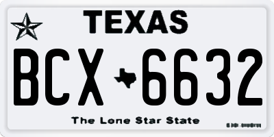 TX license plate BCX6632