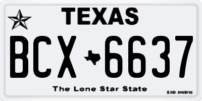 TX license plate BCX6637