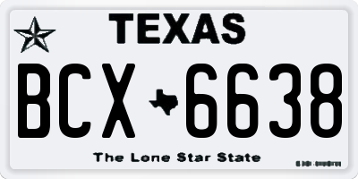 TX license plate BCX6638