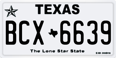 TX license plate BCX6639