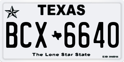 TX license plate BCX6640