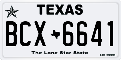 TX license plate BCX6641